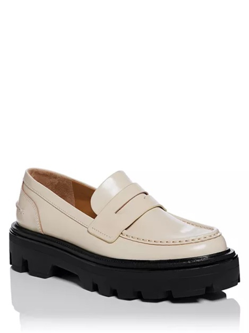 Rag & Bone Quinn Platform Penny Loafers – Greige Leather Size 39